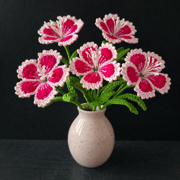 Crochet Chinese pink flowers