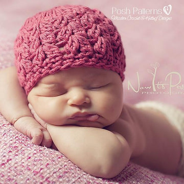 Cluster V-Stitch Crochet Hat Pattern 310