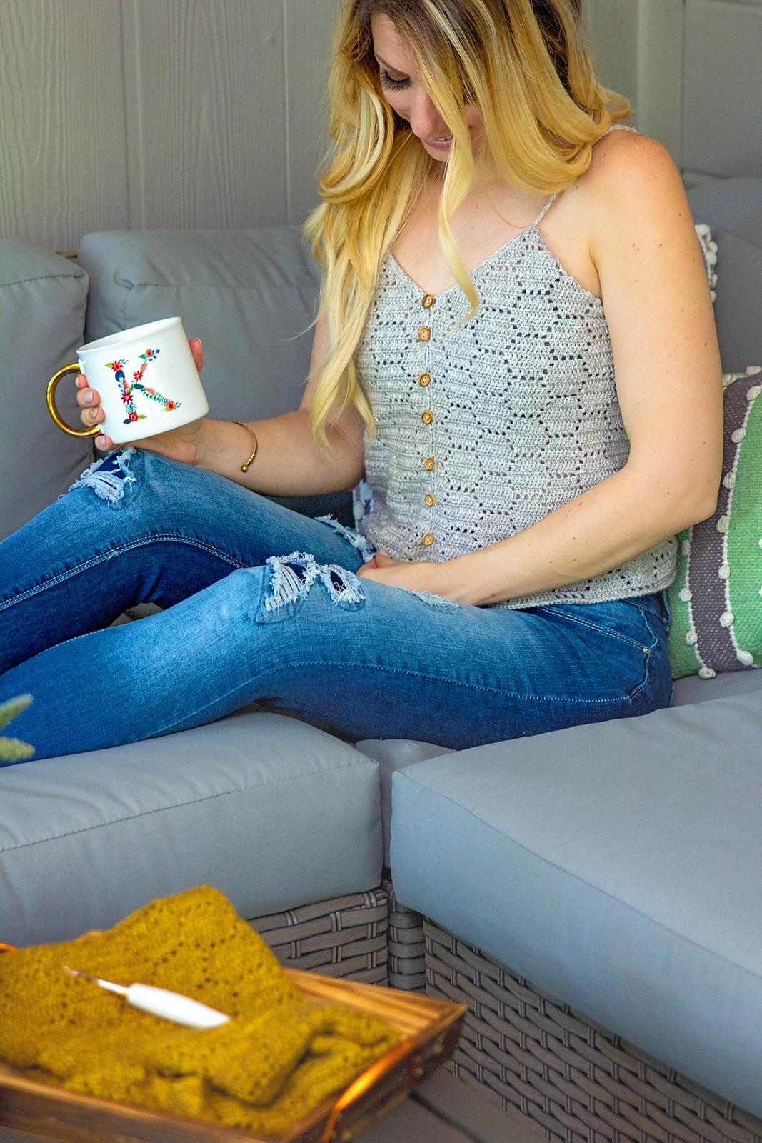 Honeycomb Crochet Tank Top
