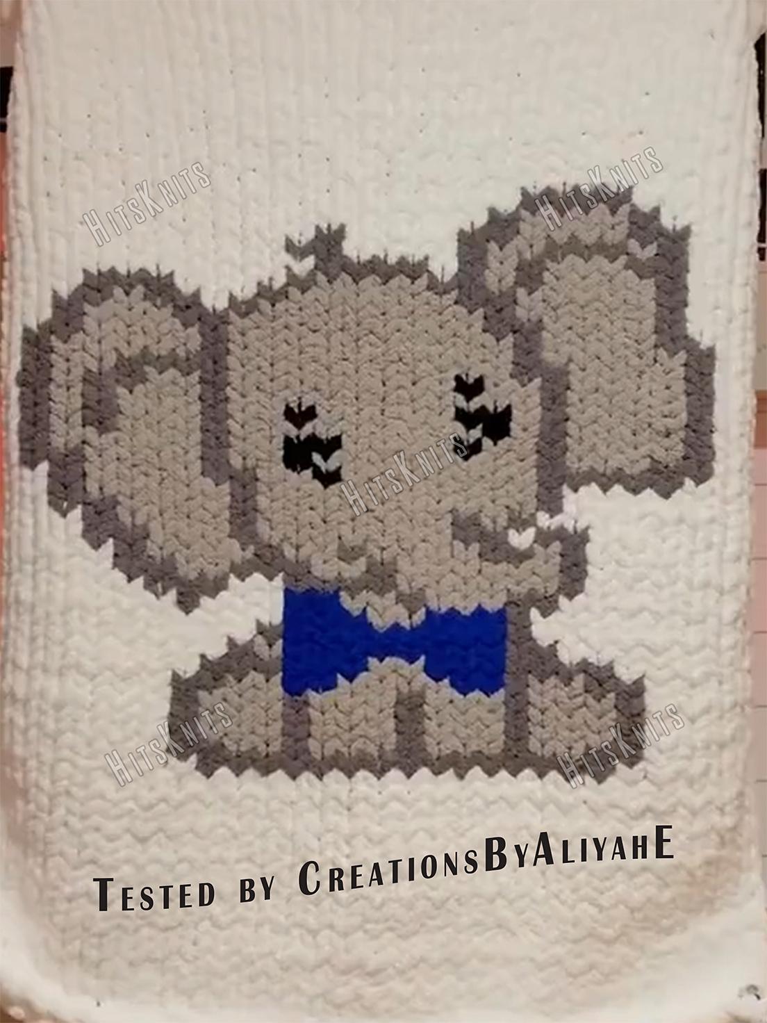 Elephant Finger Knit Blanket