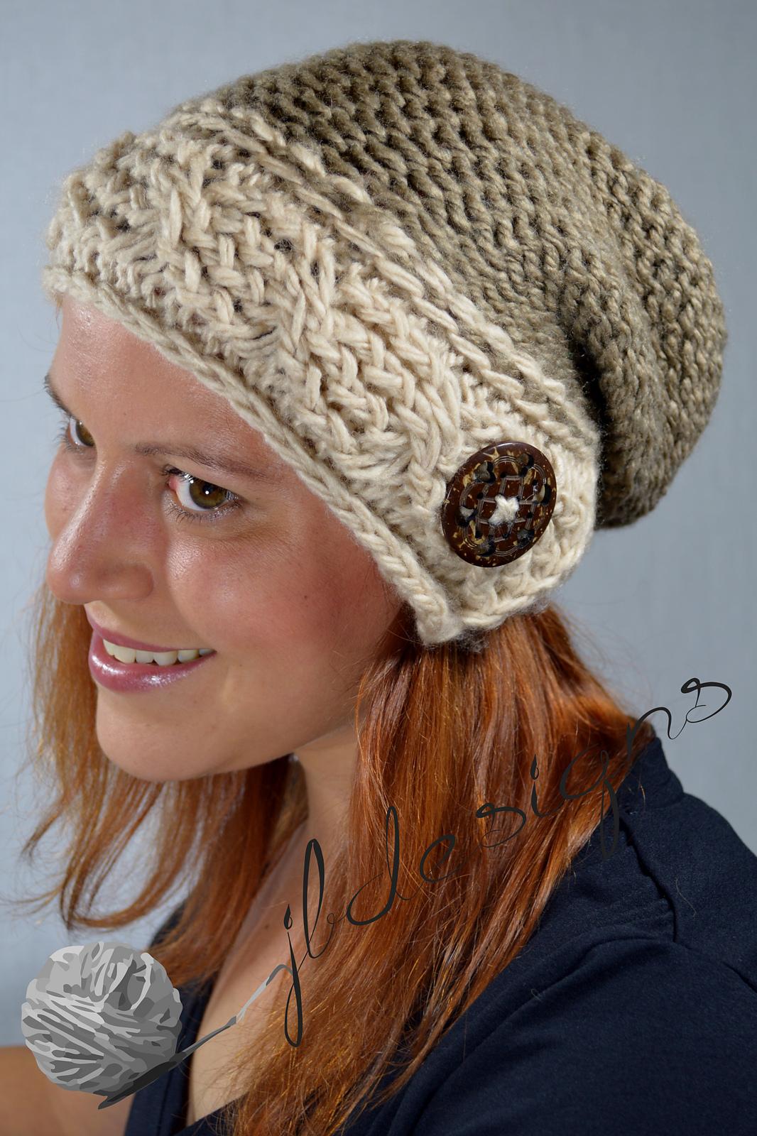 Cable Brimmed Slouch Hat