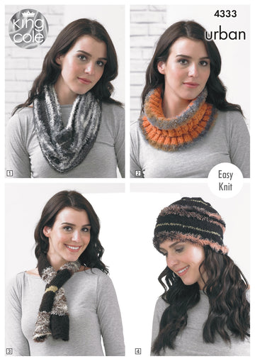 Snood/Cowl, Neck Roll, Beannie, Scarf, Neck Wrap, Shoulder Wrap, Muffler in King Cole Urban - 4333 - Downloadable PDF