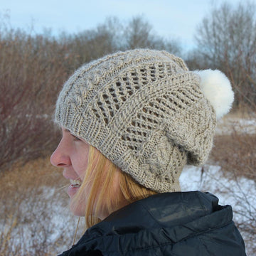 Cables and Lace Hat and Cowl