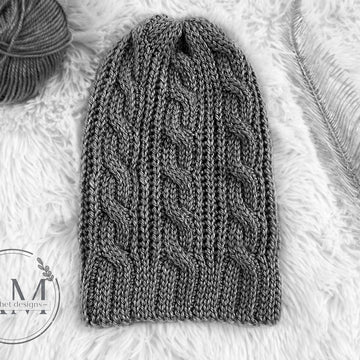 3D cables knit-look beanie