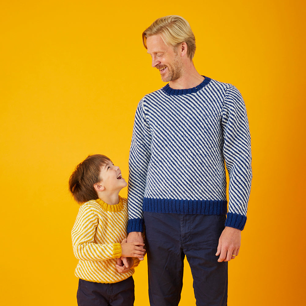 " Zig Zag Fairisle Sweater " - Free Sweater Knitting Pattern For Boys and Men in Paintbox Yarns Wool Mix Aran by Paintbox Yarns
