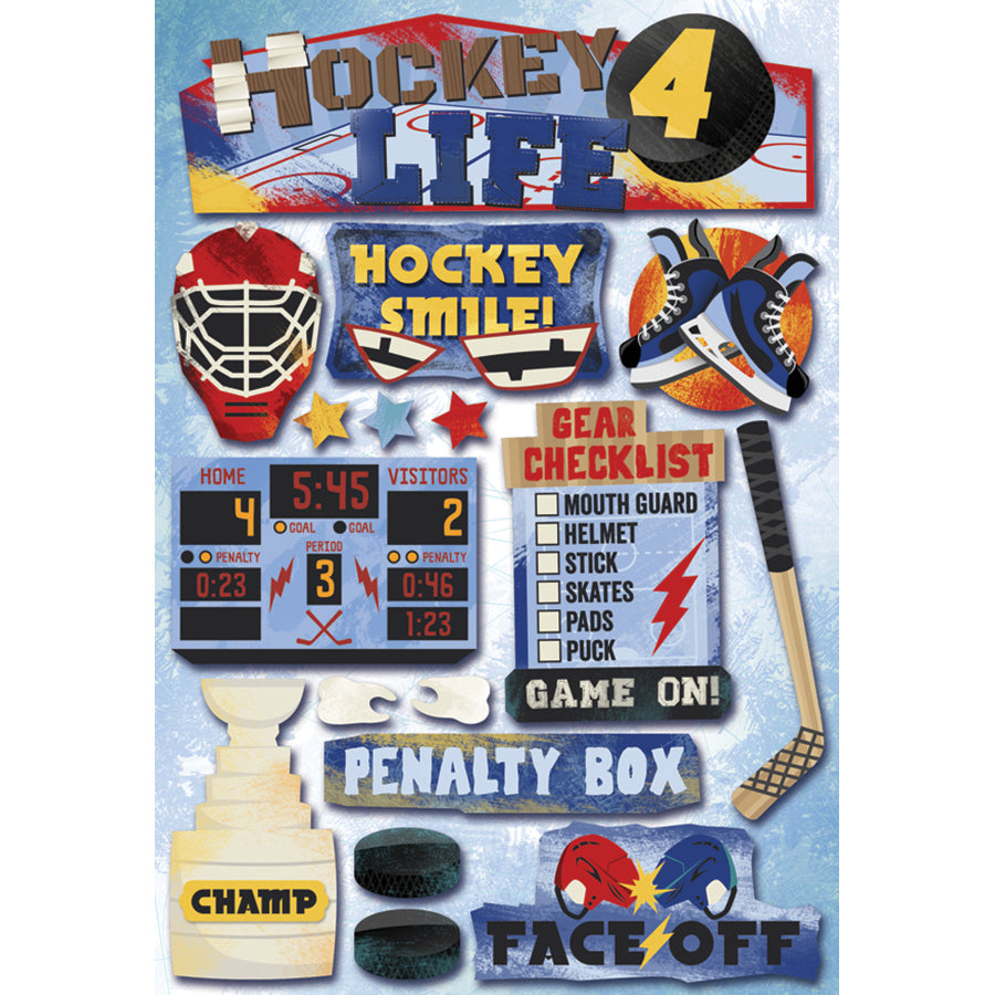 Karen Foster Cardstock Stickers - Hockey For Life