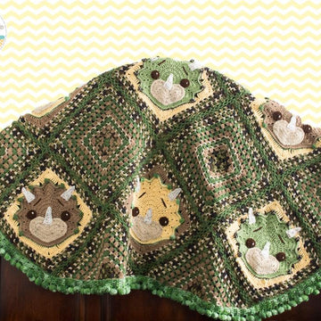 Tops the Triceratops Dinosaur Blanket