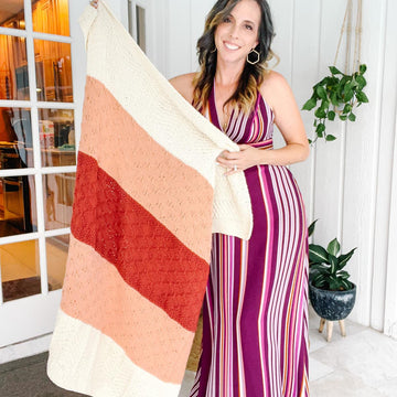 Knit Sampler Textured Blanket