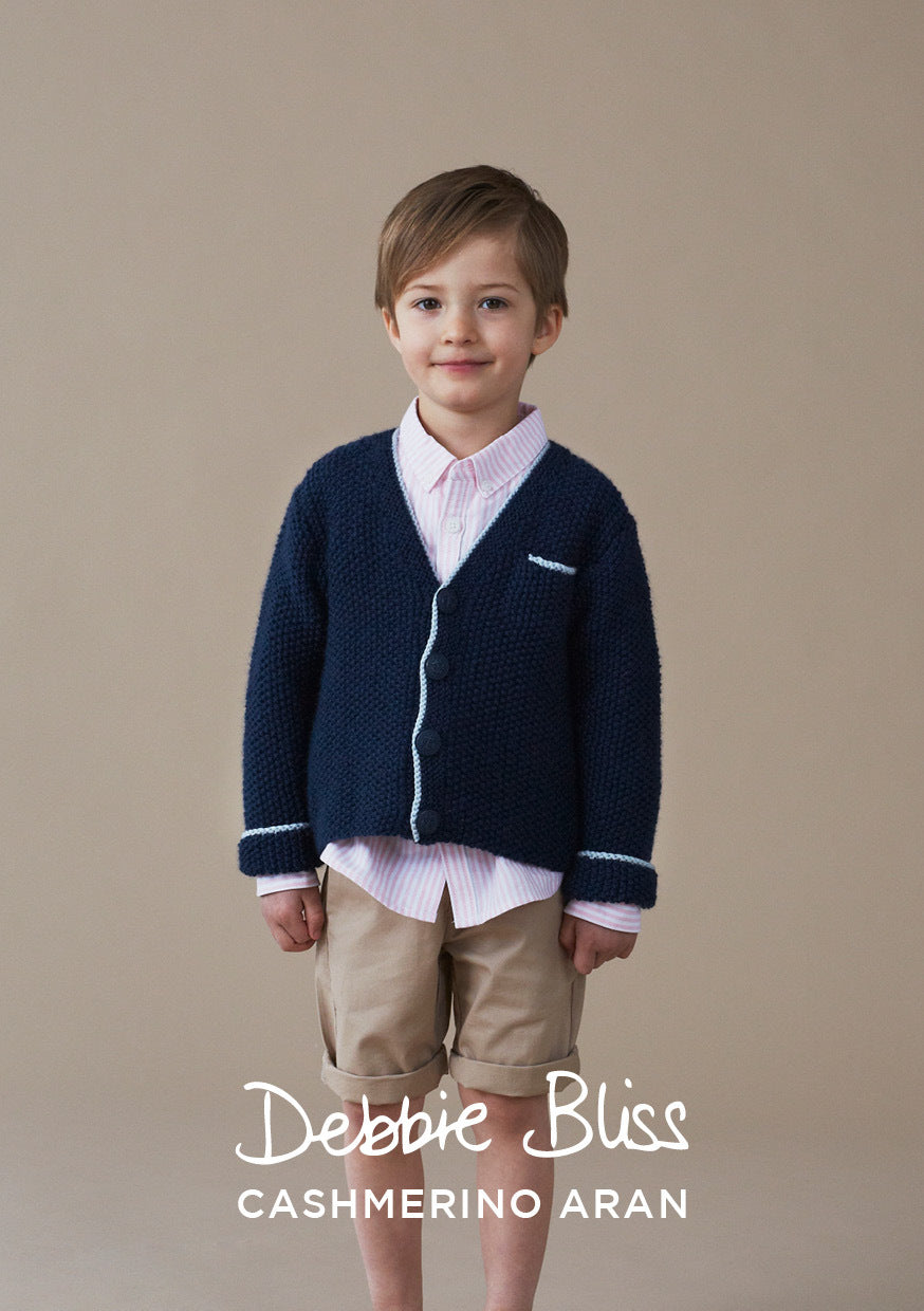 Nate Jacket - Knitting Pattern For Boys in Debbie Bliss Cashmerino Aran