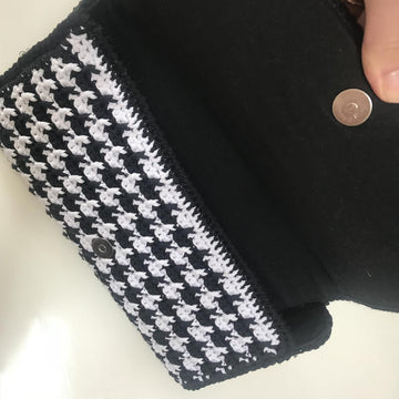Houndstooth Clutch Bag