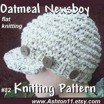 Knit Flat Adult Newsboy Hat | Knitting Pattern 82