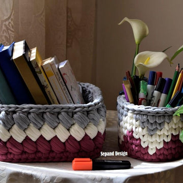 Zpagetti (t-shirt) yarn basket- Puffy square