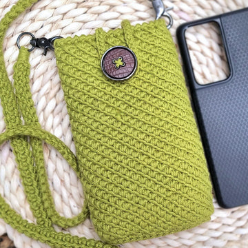 Mobile phone crossbody shoulder bag crochet pattern T13