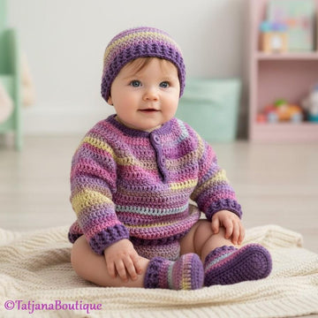 Baby Sweater, Hat and Booties, 3 - 6 months