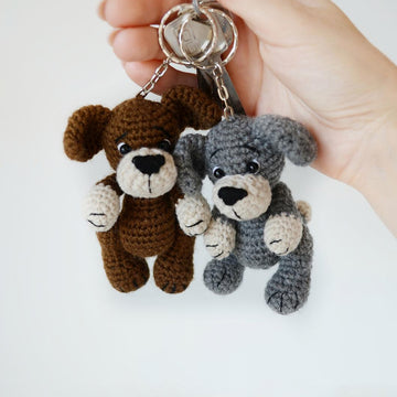 Amigurumi dog keychain