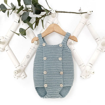 5 sizes - BUTTONY Crochet Romper Pattern