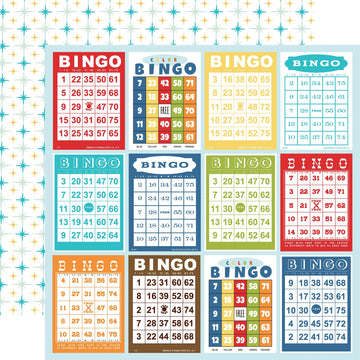 Echo Park Paper Family Night Double-Sided Cardstock 12"X12" 25/Pkg - Bingo Cards