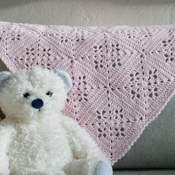 Diamond Filet Motif Crochet Baby Blanket Pattern