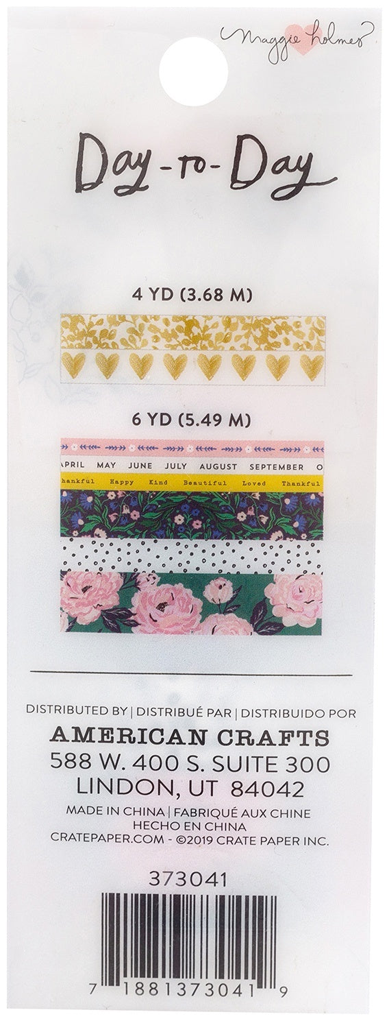American Crafts Maggie Holmes Day-To-Day Planner Washi Tape 8/Pkg - Calendar