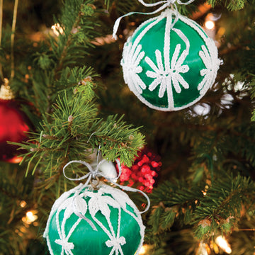 Decorative Christmas Ornaments in Red Heart Aunt Lydia's Classic Crochet Thread Size 10 Natural - LC2635