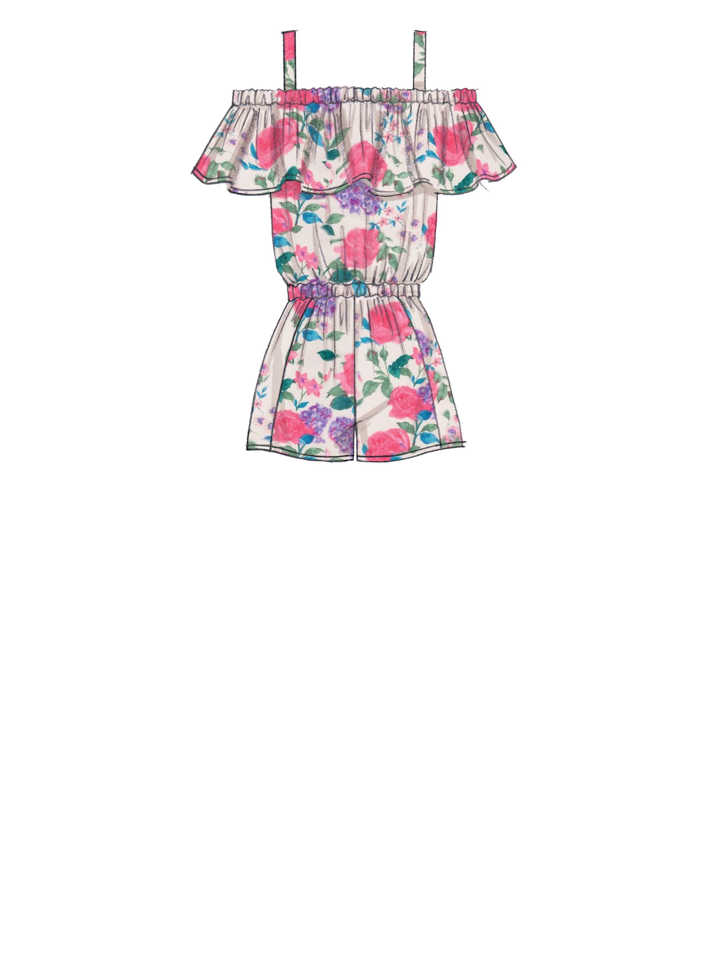 McCall's Misses' Pull-On Off-the-Shoulder Rompers and Jumpsuits with Elastic Waist and Sash M7609 - Sewing Pattern