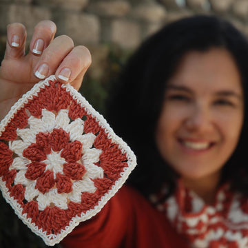 Crochet Granny Square Scarf