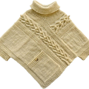 Cable & Pocket Poncho - S/M Sizes