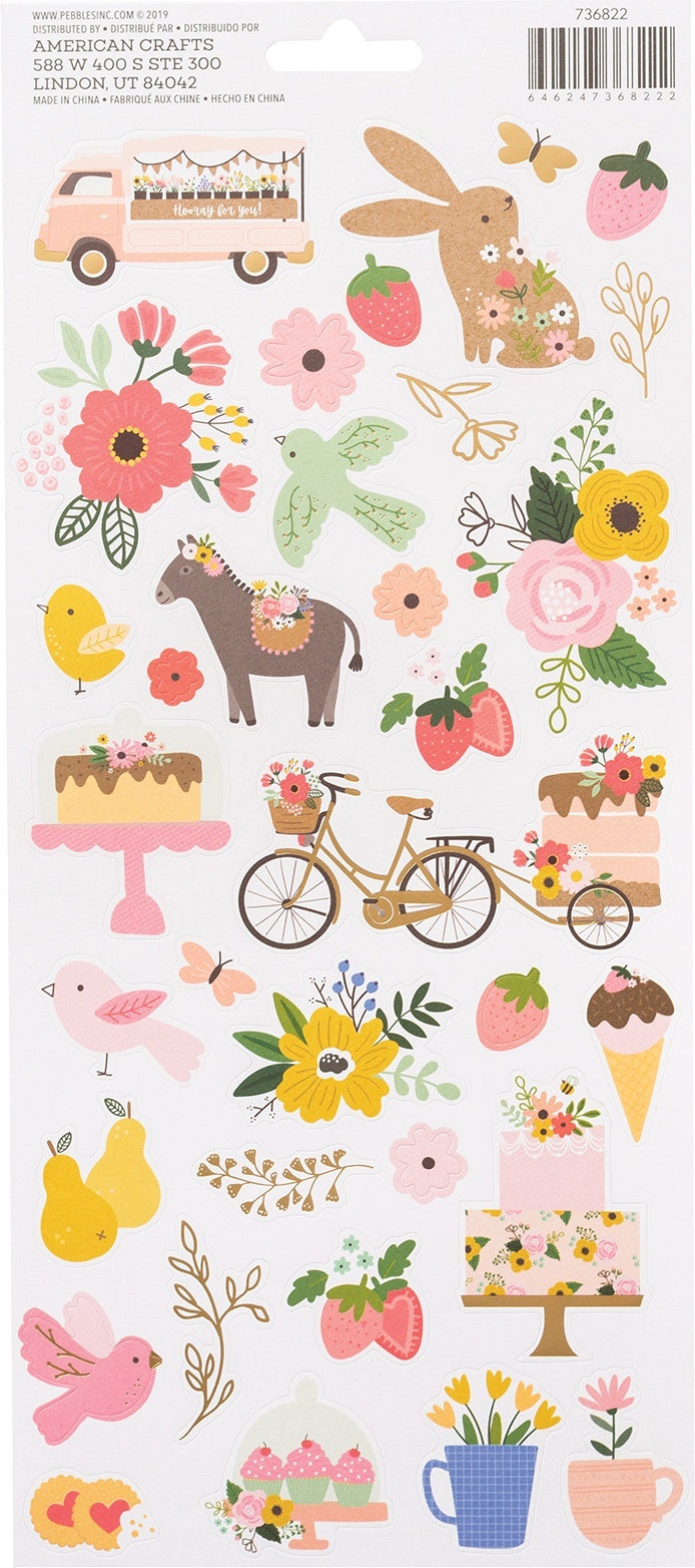 American Crafts Lovely Moments Cardstock Stickers 6"X12" 62/Pkg - Icons W/Gold Foil Accents