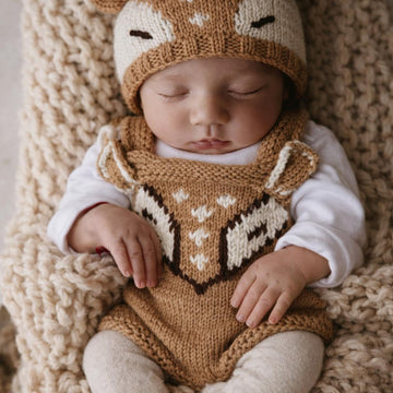 Baby Deer Knit Romper, 0-6 months