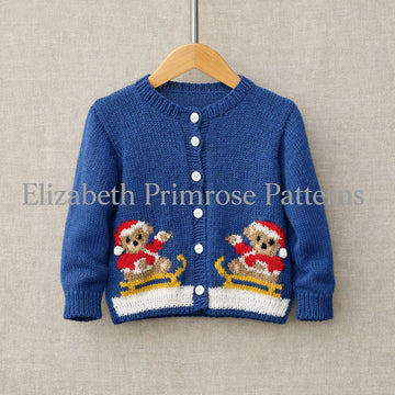 Sleigh Ride Teddies Cardigan P163
