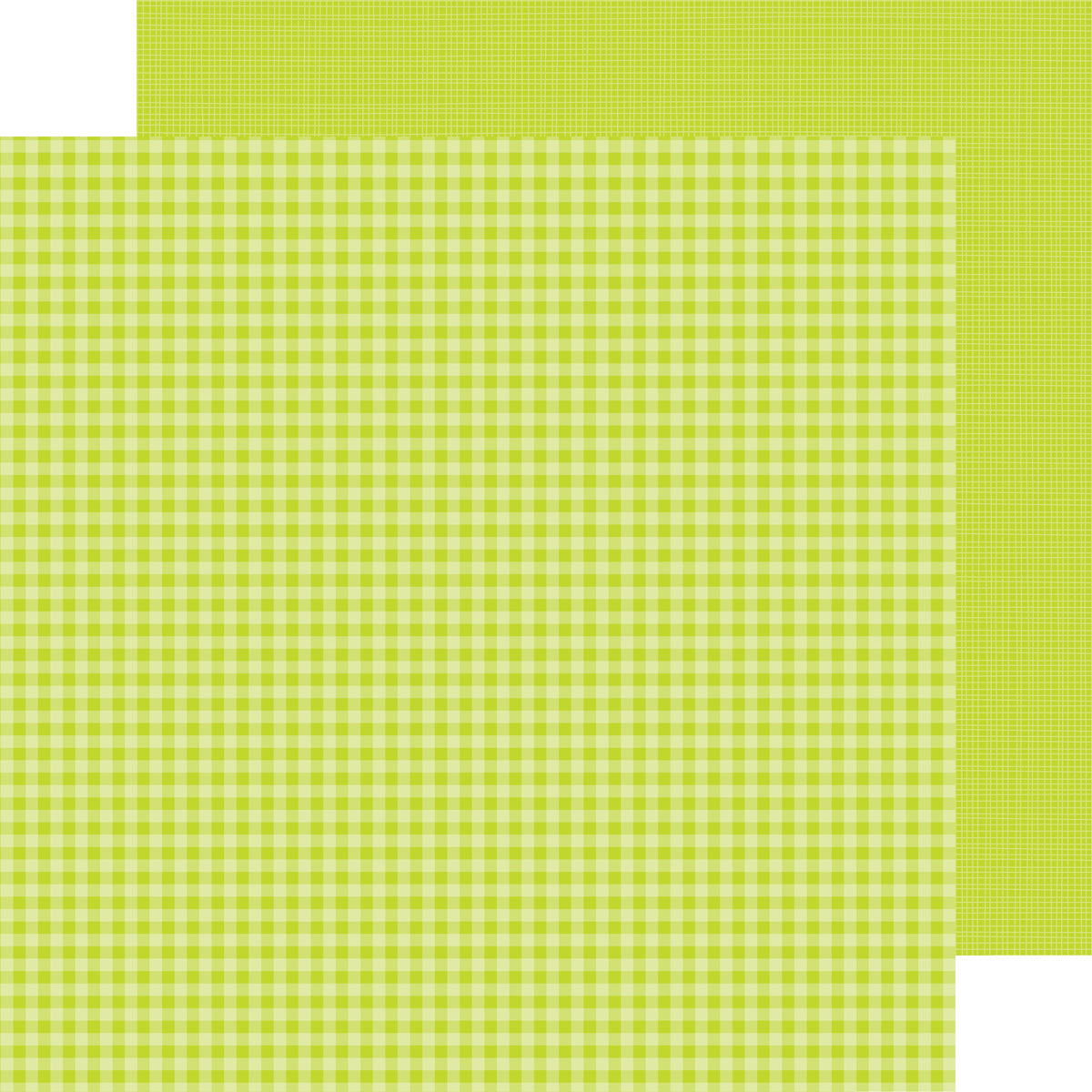 Doodlebug Petite Prints Gingham/Linen Cardstock 12"X12" 25/Pkg - Citrus