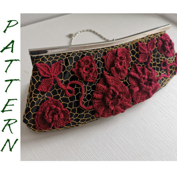 Irish crochet lace bag (clutch)décor