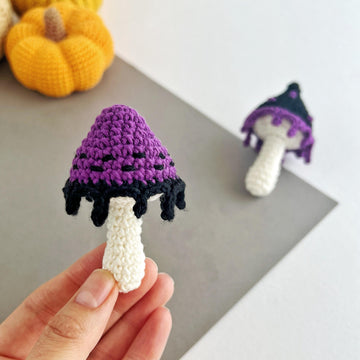 Mushrooms no sew crochet pattern Amigurumi mushroom keychain charm Halloween ornament Car mirror hanger Keyring crochet bag charm