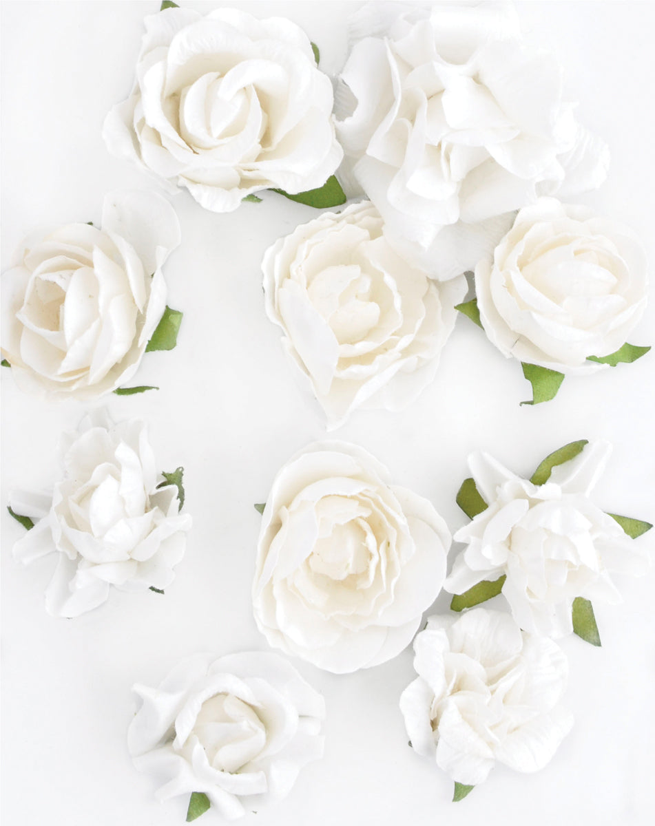 Kaisercraft Paper Blooms 10/Pkg - Coconut, 1" - 1.5"