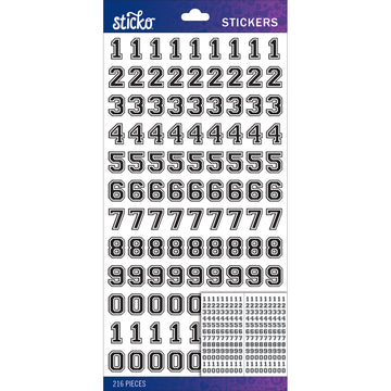 Sticko Numbers Stickers - Black Varsity Numbers Small