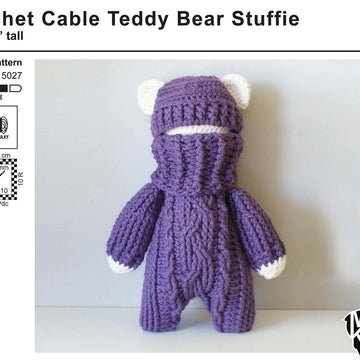 Crochet Cable Teddy Bear Stuffie (2015027)