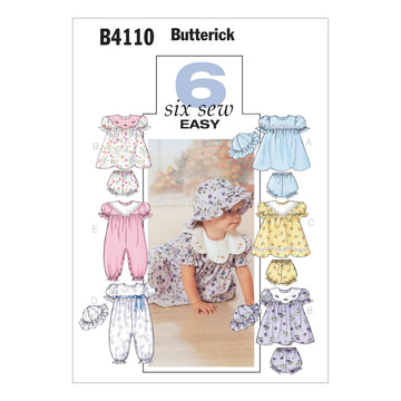 Butterick Infants' Dress, Panties, Jumpsuit and Hat B4110 - Sewing Pattern