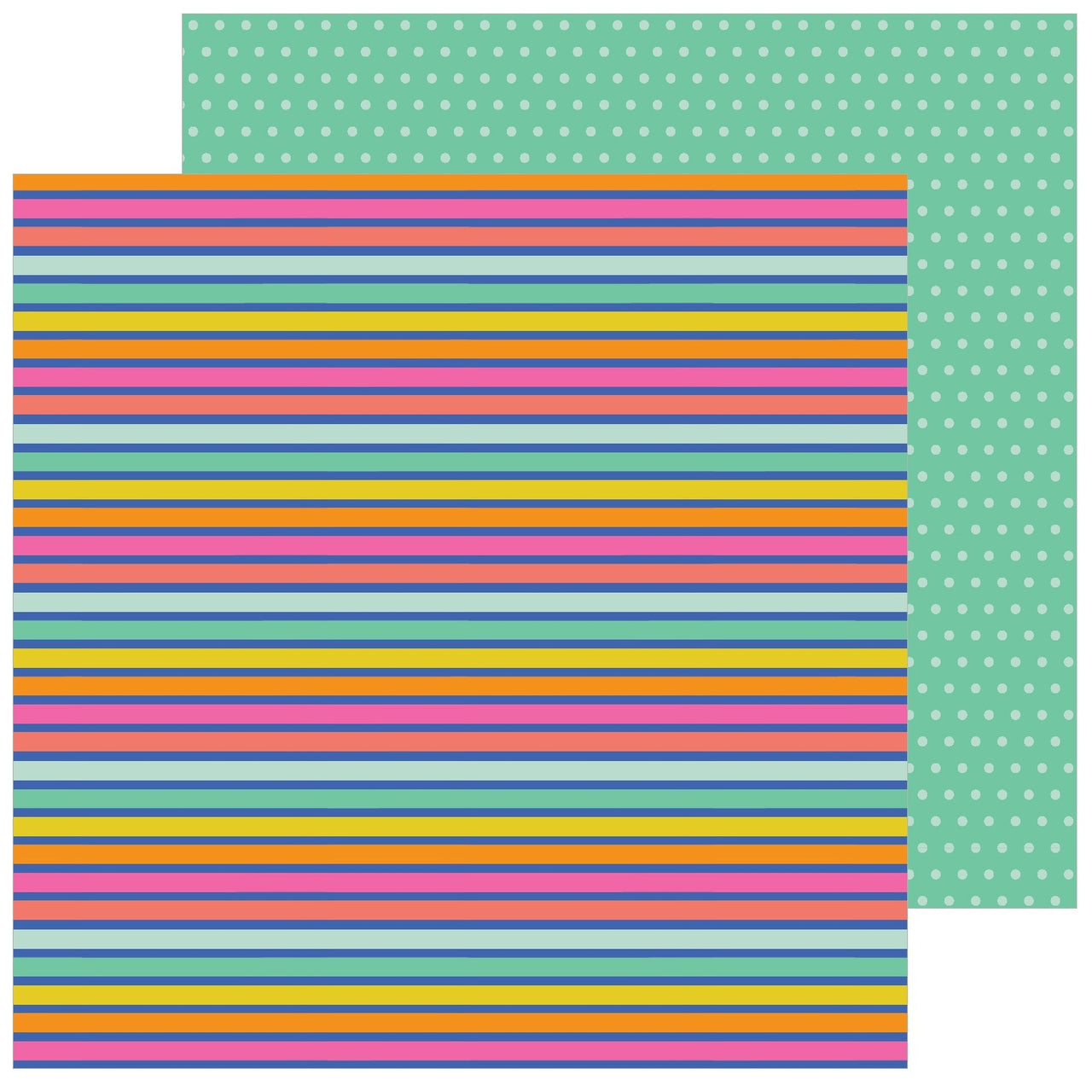 American Crafts Live Life Happy Double-Sided Cardstock 12"X12" 25/Pkg - Rainbow Stripes