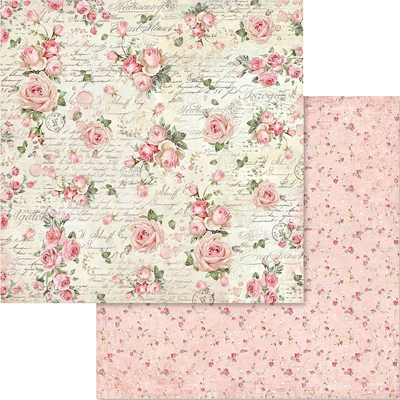 Stamperia Intl Stamperia Double-Sided Cardstock 12"X12" 10/Pkg - Little Roses & Scriptures