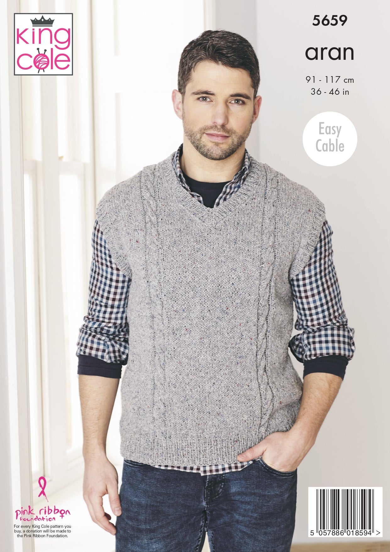 Sweater & Sleeveless Sweater Knitted in King Cole Aran - 5659 - Downloadable PDF