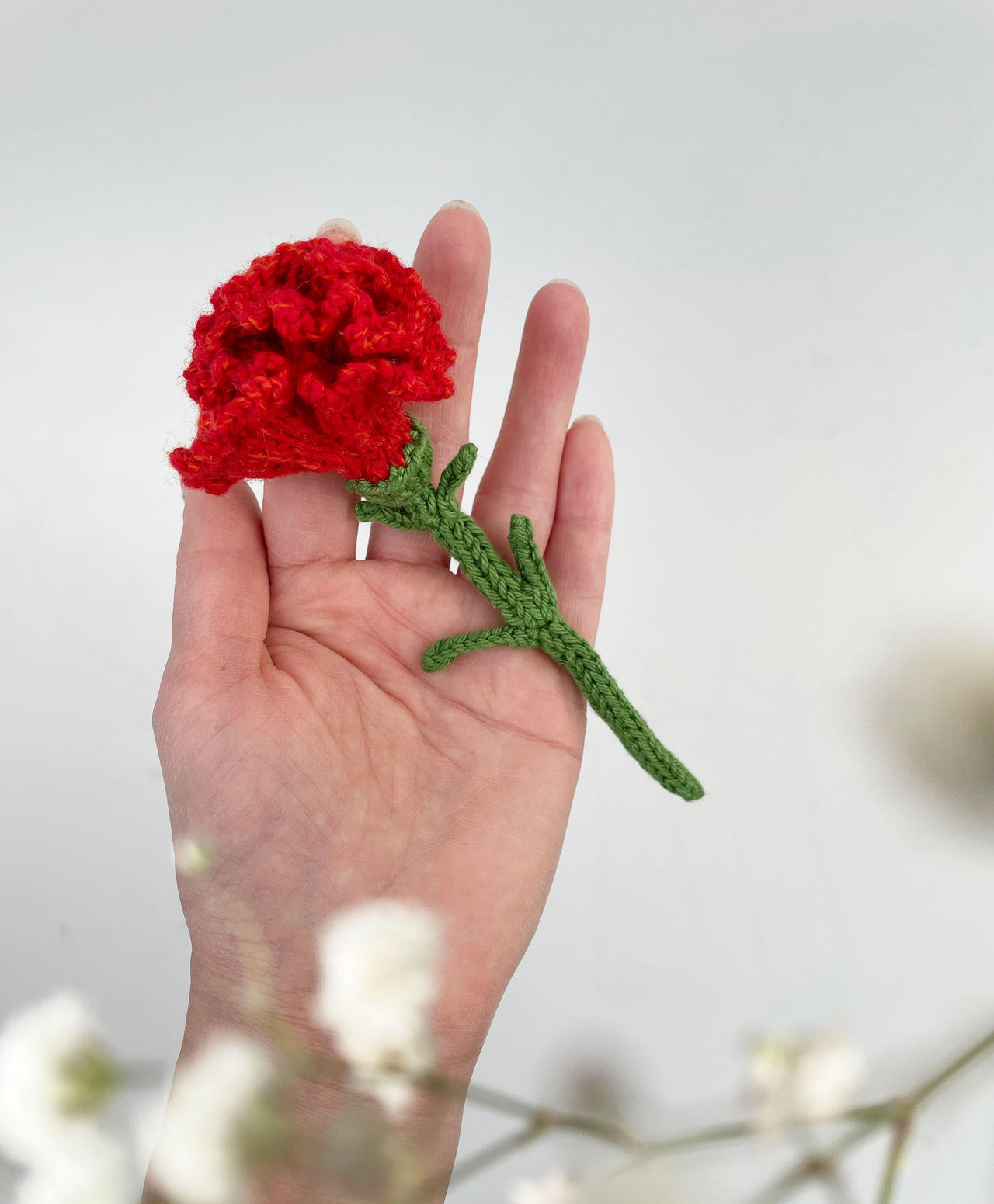 Knit Carnation Flower Pattern