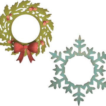 Sizzix Thinlits Dies By Tim Holtz - Wreath & Snowflake