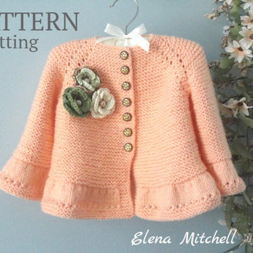 Knitting PATTERN Baby Jacket Garter Stitch Baby Girl Cardigan Scarlett