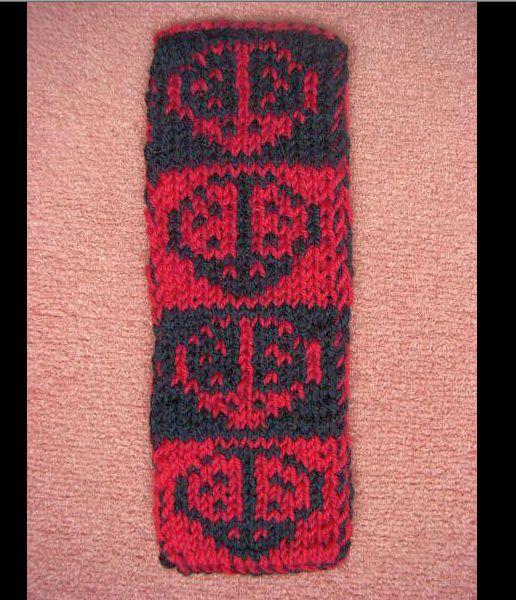 Ladybug double knitting bookmark