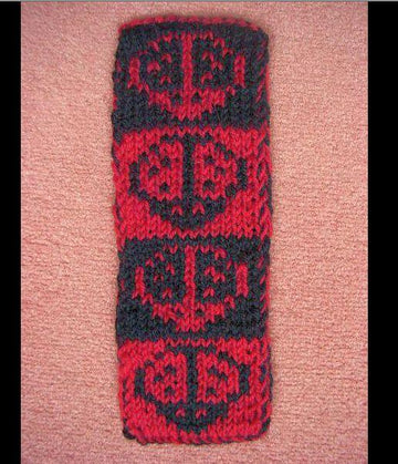 Ladybug double knitting bookmark
