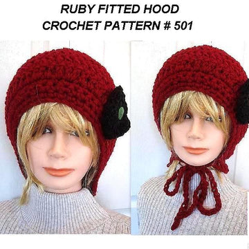 501, Ruby Fitted Hood Hat, crochet pattern