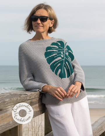 Monstera Mosaic Sweater