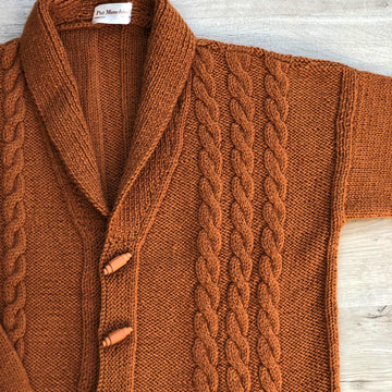 Roll Collar Jacket with Cables