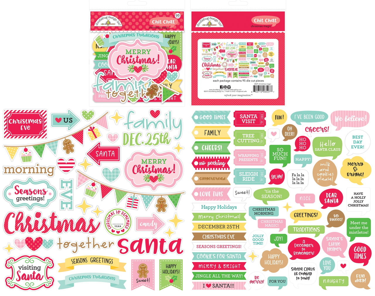 Doodlebug Odds & Ends Chit Chat Die-Cuts - Christmas Magic, 95/Pkg