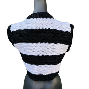 Wednesday Cropped Crochet Waistcoat